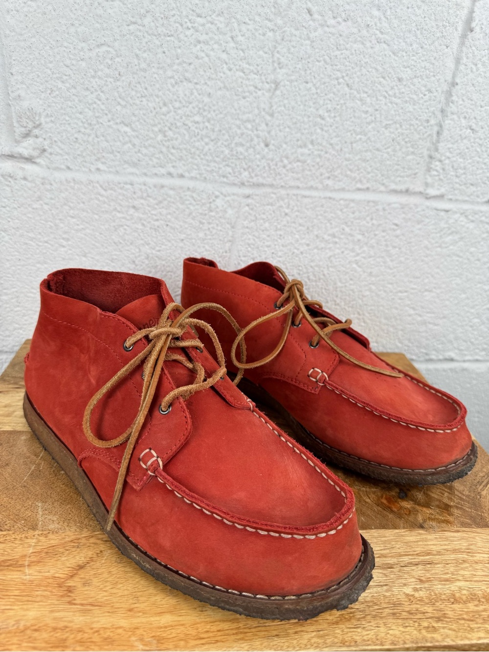 Danner Red Leather Chukka Boots Men’s 11.5 D Moc Toe Heritage Lace-Up